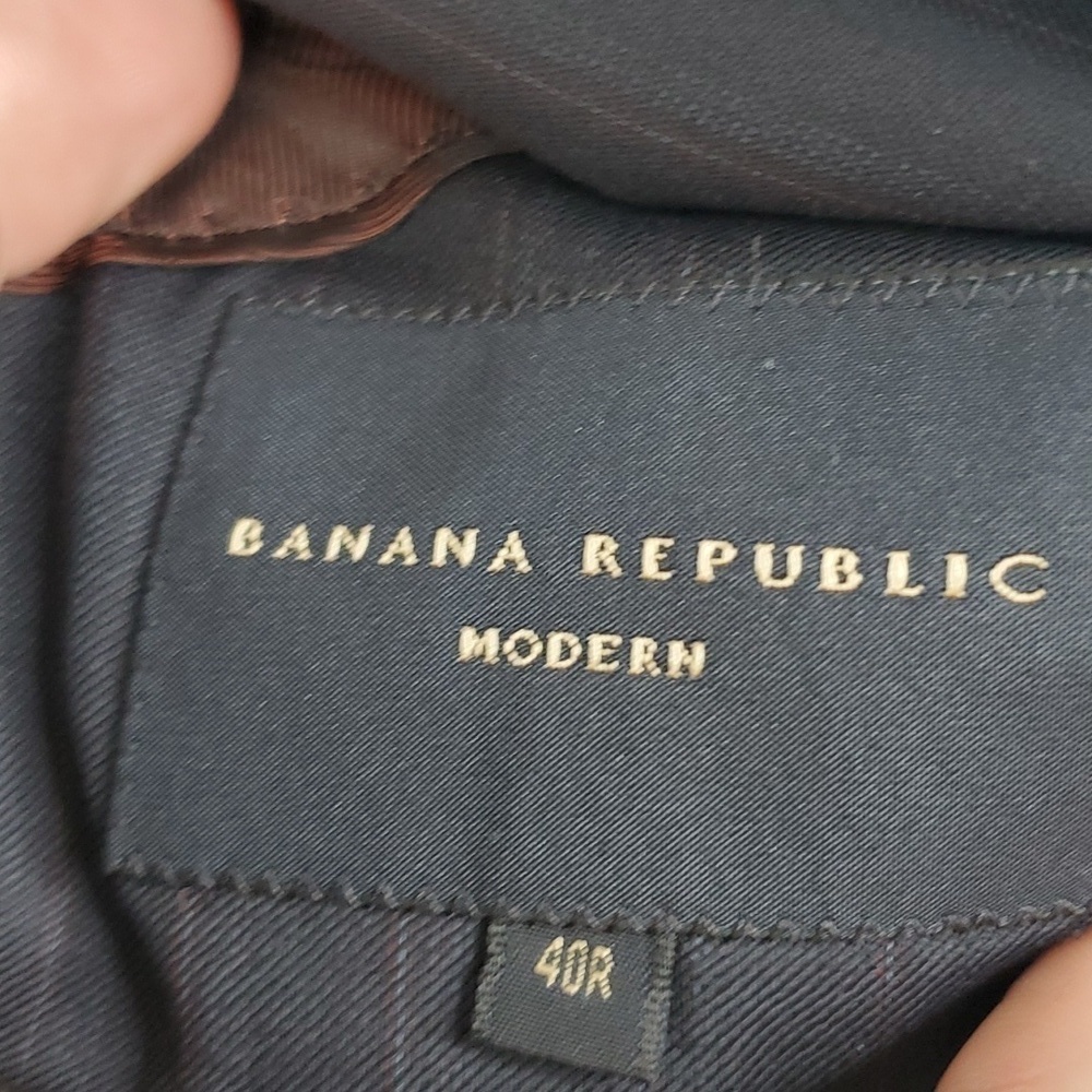 Banana Republic Modern Blazer Three Button Subtle Pinstripe Lined Mens 40R - Picture 4 of 12